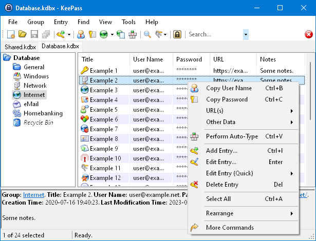 Gallery frame A: vault list density and row chrome in the UI shell